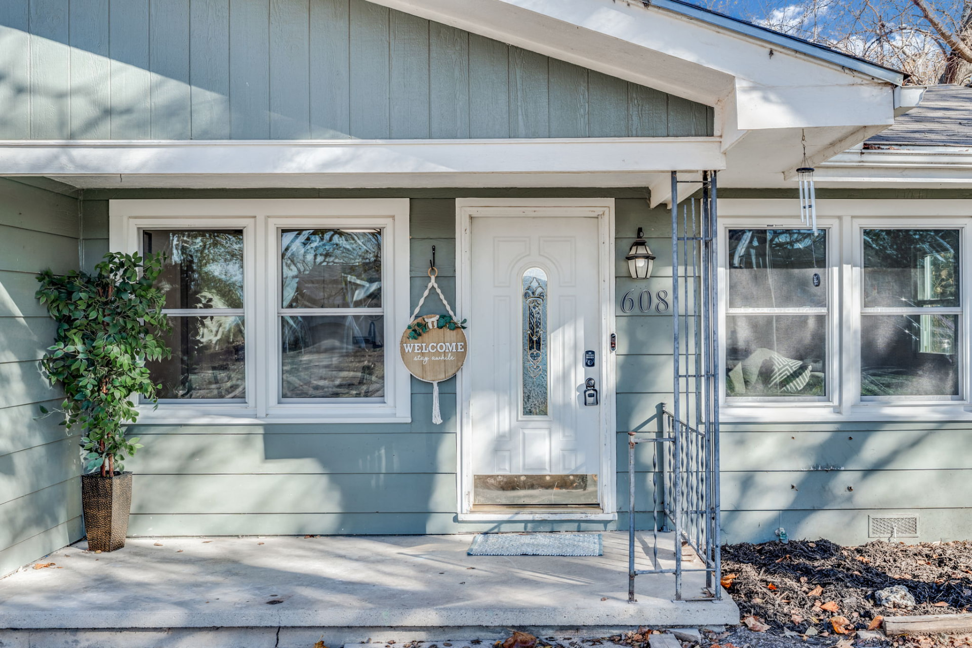 Front porch and entrance of the renovated Mulvane House